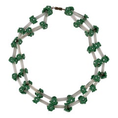 Vintage Flower Short Two-row Necklace, 1960s
