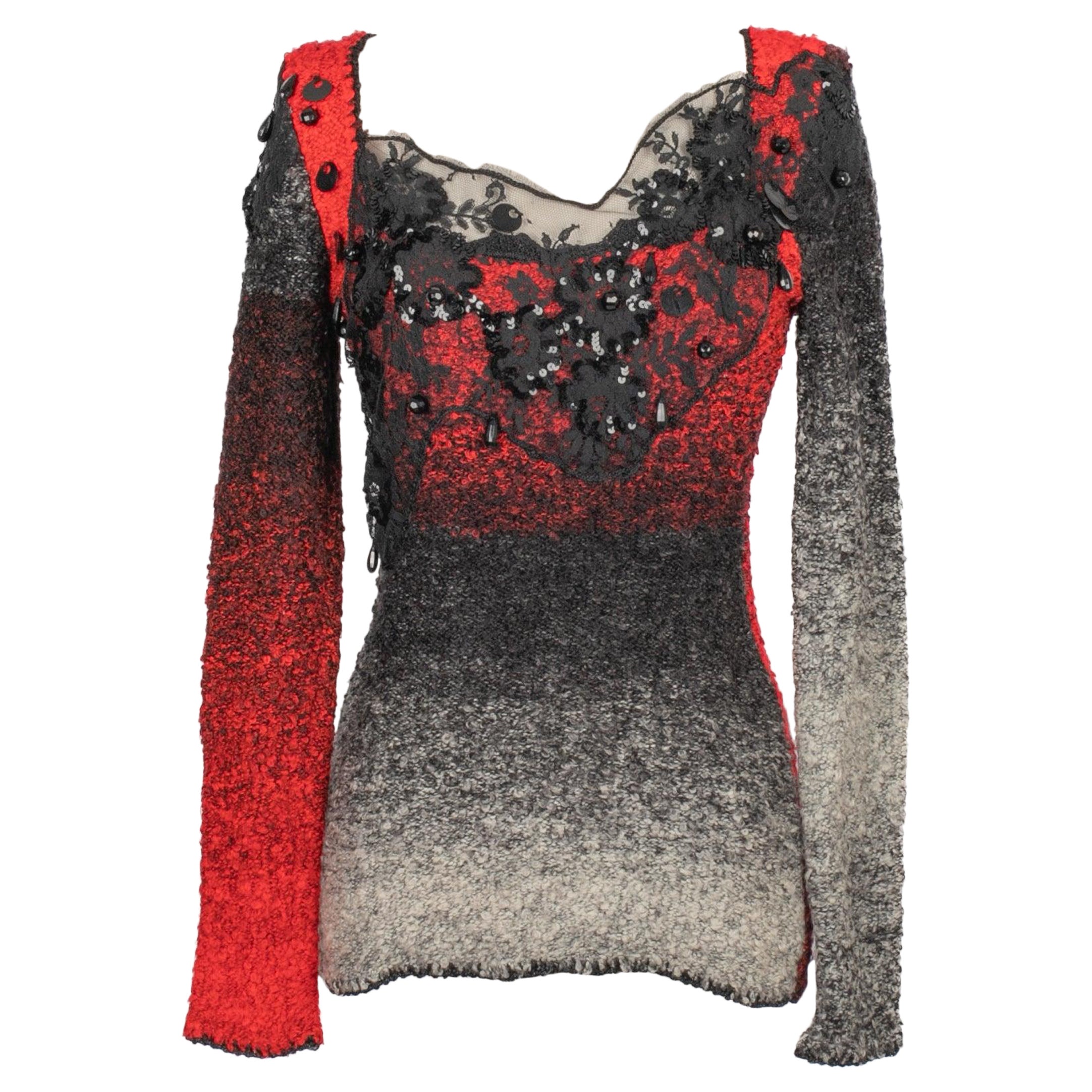 Christian Lacroix Top a maniche lunghe in misto lana