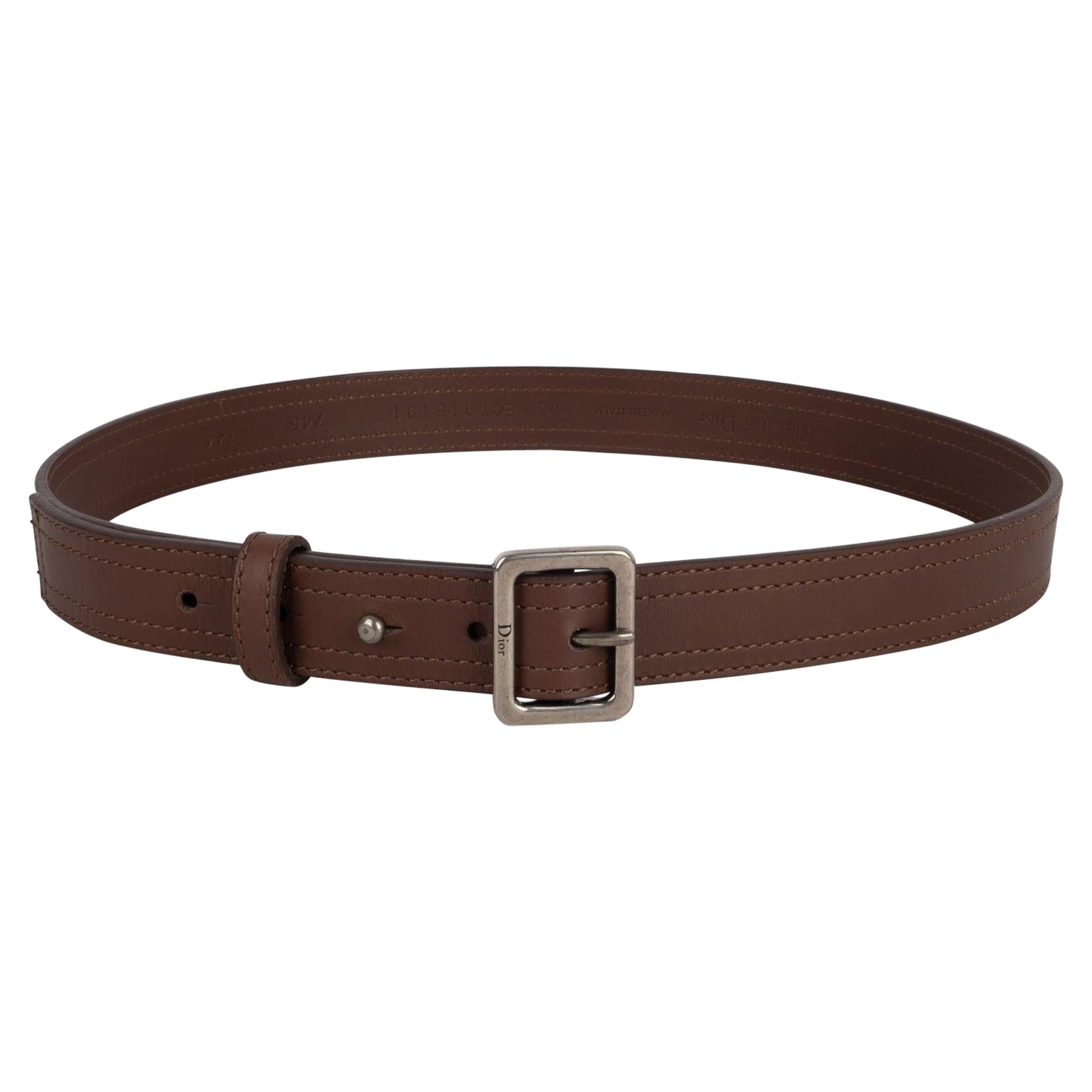 Cintura in pelle marrone Dior