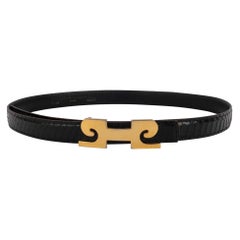 Vintage Pierre Cardin Thin Black Snake Belt