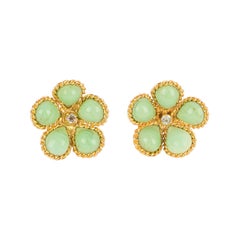 Augustine Boucles d'oreilles fleurs en métal doré