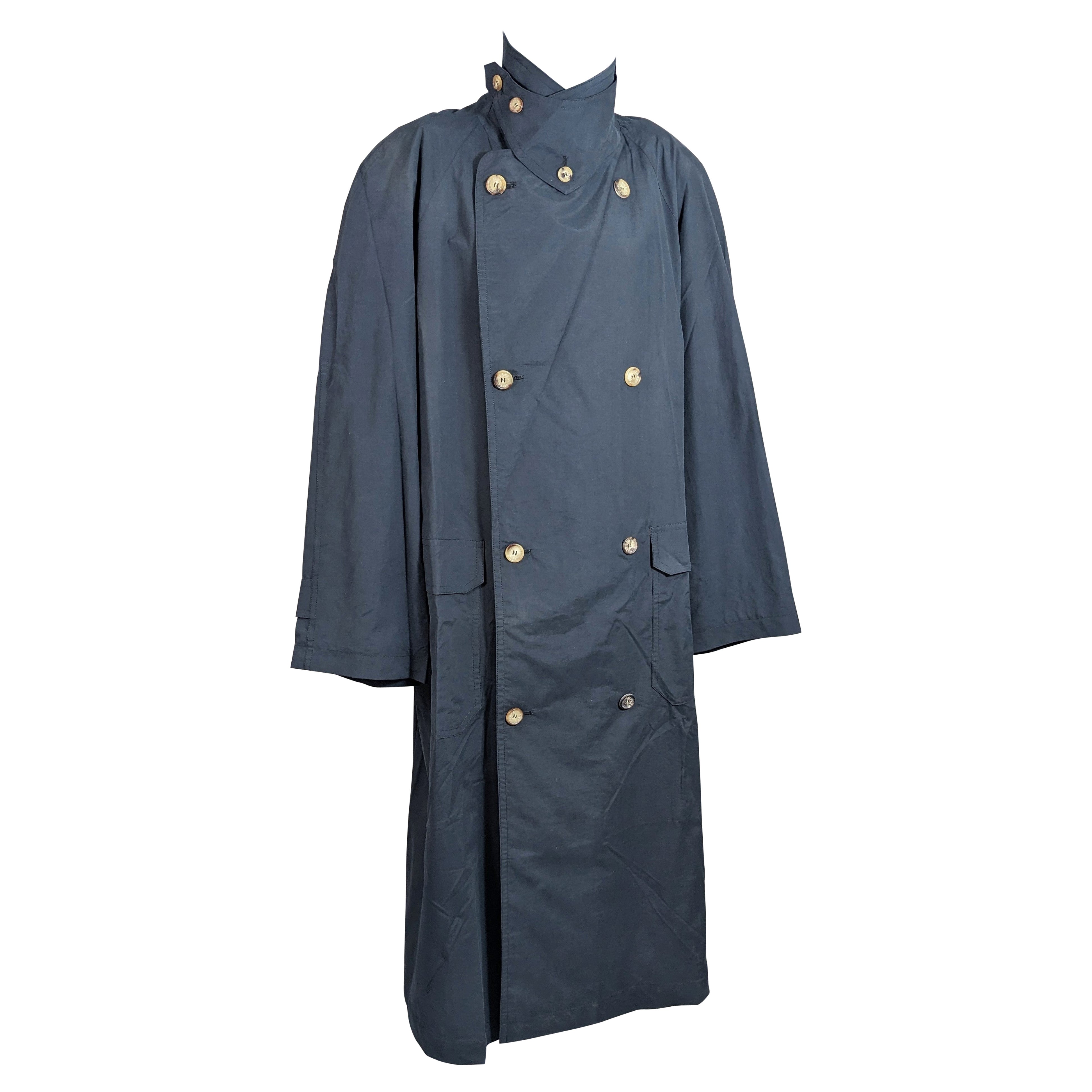 Hermes Mens Navy Oversized Trench For Sale