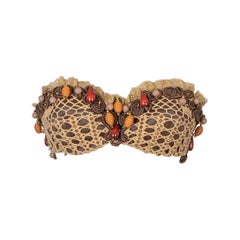 Torrente Short Brown Canvas Bustier Top Haute Couture