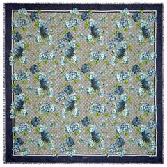 Gucci GG Blooms Print Modal-Silk Shawl 1