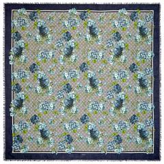 Gucci GG Blooms Print Modal-Silk Shawl