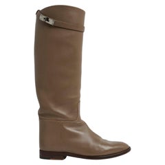 Hermès Bottes Jumping EU39.5 Taupe Leather Kelly Boots UK6 US8.5 Hermes