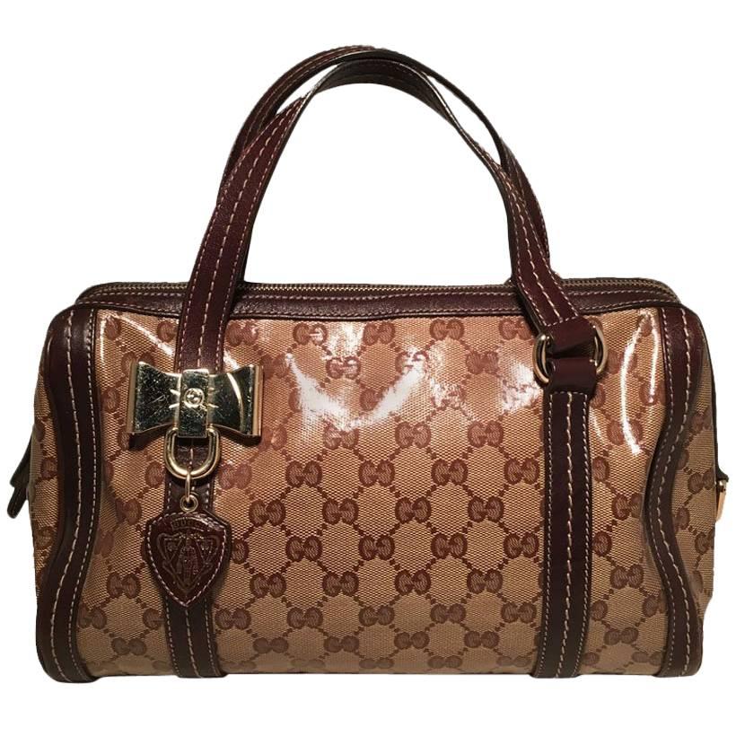 Gucci Coated Monogram Bowler Handbag