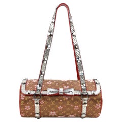 Rare Louis Vuitton Takashi Murakami Cherry Blossom Silk Python Papillon Bag