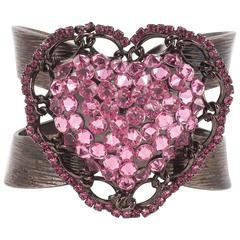 Knock out rhinestone heart cuff by Lawrence Vrba N.Y.C 4