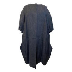 Marni pea coat in grey wool with mélange pattern.