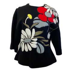 Jersey Marni de viscosa negra con motivo floral