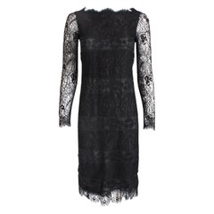 Chanel Cocktailkleid aus schwarzer Seide und Guipure-Spitze Haute Couture, nummeriert Vintage LBD