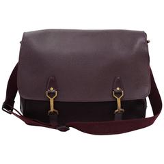 Louis Vuitton Dersou Burgundy Ardoise Taiga Leather Large Messenger Bag ...