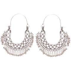 SAINT LAURENT Hedi Slimane Marrakech Folk ball charm ethnic silver hoop earring