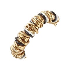 rare BALENCIAGA Demna Artisanal multi gold black white rings linked bracelet
