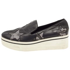 Stella McCartney Schwarze Binx Star Turnschuhe aus Kunstleder Größe 40