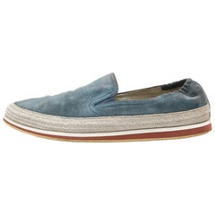 Prada Sport Blue Suede Slip On Sneakers Size 42