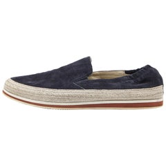 Prada Sport Blue Suede Espadrille Slip On Sneakers Size 40