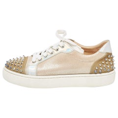 Christian Louboutin Nubuck Leather Louis Junior Spikes Sneakers Size 39.5