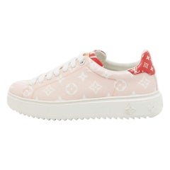 Louis Vuitton - Scarpe da ginnastica Time Out in tela Monogram Rosa Taglia 40