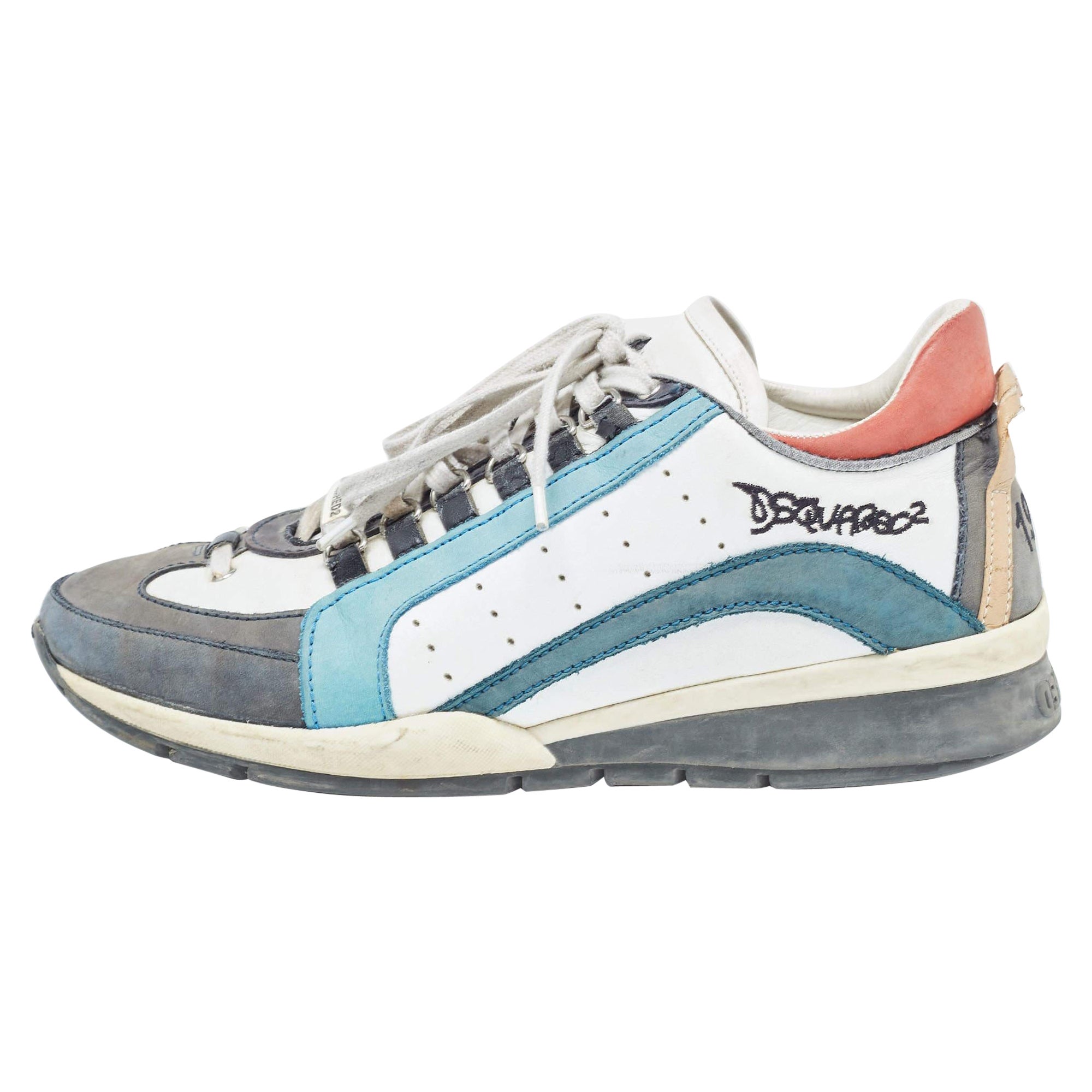 Dsquared2 Baskets basses 551 en cuir multicolore taille 42 en vente