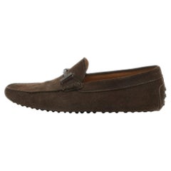 Tod's Mocassins en daim Brown Double T Taille 44.5