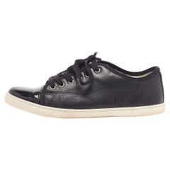 Lanvin Black Patent and Leather Low Top Sneakers Size 40