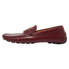 Louis Vuitton Burgunderfarbene Monte Carlo Loafers aus Leder in Monte Carlo Größe 41.5