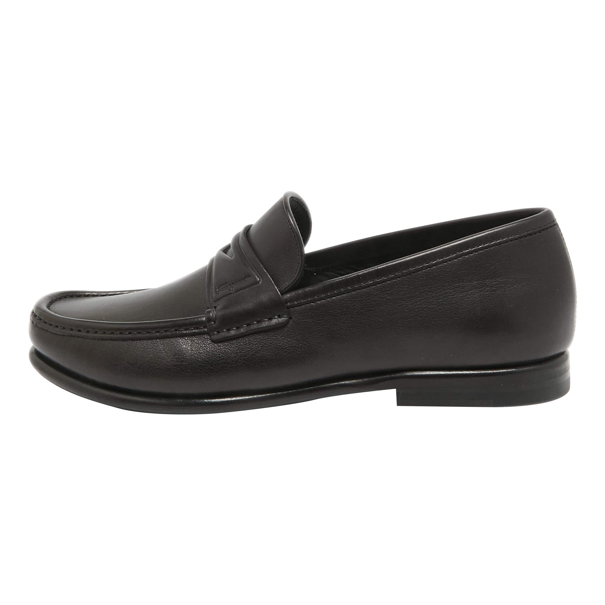 Salvatore Ferragamo Black Leather Connor Penny Loafers Size 40.5