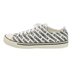 Vetements Black/White Logo Print Canvas Low Top Sneakers Size 41