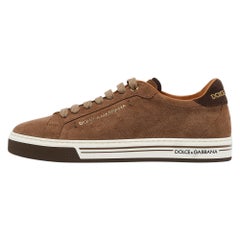 Dolce & Gabbana Brown Suede Low Top Sneakers Size 39