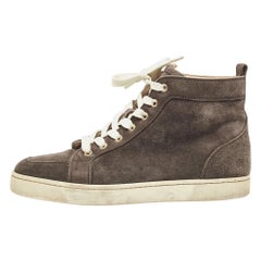 Christian Louboutin Brown Suede Rantus orlato High Top SneakersSize 41