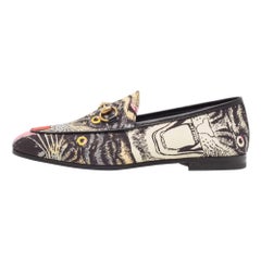 Gucci Multicolor Printed Fabric Jordaan Loafers Size 35
