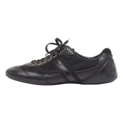 Louis Vuitton Black Leather and Nylon Low Top Sneakers Size 41