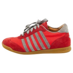 Dsquared2 Zapatillas bajas de ante y lona rojas/grises talla 41