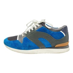 Dior Baskets Bo2 à lacets bleu/gris en daim et cuir, taille 40