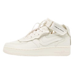 Nike Air Force Weiß Leder Air Force1 Mid Comme Turnschuhe Größe 42.5