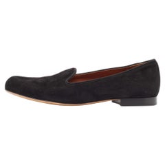 Valentino Black Suede Slip On Loafers Size 36