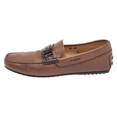 Tod's Mocassins à enfiler en cuir Brown avec boucle Taille 41.5