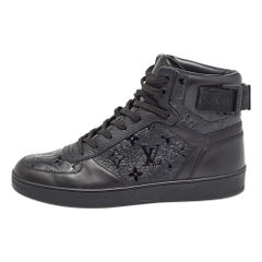 Louis Vuitton Black Leather Rivoli High Top Sneakers Size 40