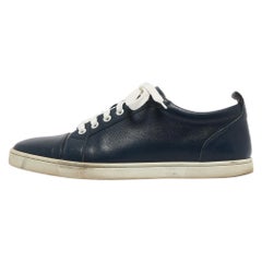 Christian Louboutin Navy Blue Leather Louis Junior Sneakers Size 41