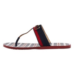 CH Carolina Herrera Mehrfarbige Zehenschuhe aus Segeltuch und Leder Größe 38