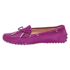 Tod's Lila Wildleder Gommino Loafers Größe 37,5