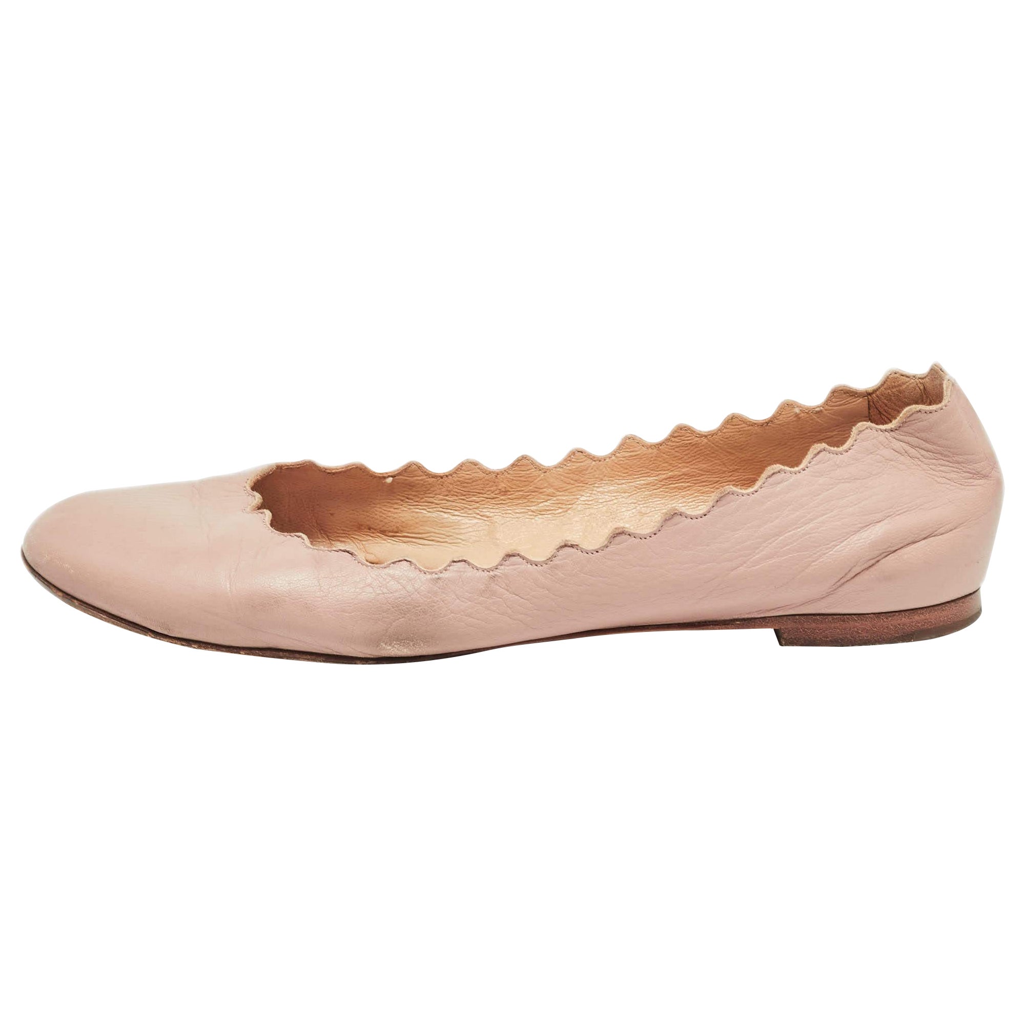 Chloe Ballerine Lauren in pelle rosa smerlata misura 37,5 in vendita