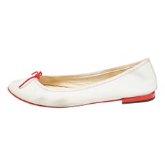 Repetto White Leather Bow Ballet Flats Size 39