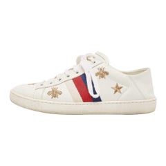 Gucci Star Ace in pelle bianca, scarpe da ginnastica basse taglia 34.5
