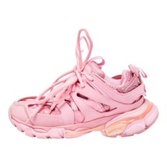 Balenciaga Pink Faux Leather andMesh Track Sneakers Size 35