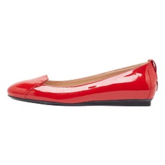 Tod's Red Patent Leather Ballet Flats Size 38