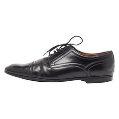 Gucci Black Leather Lace Up Oxford Size 40.5