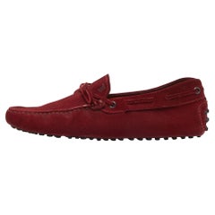 Tod's Rot Wildleder Gommino Slip On Loafers Größe 41